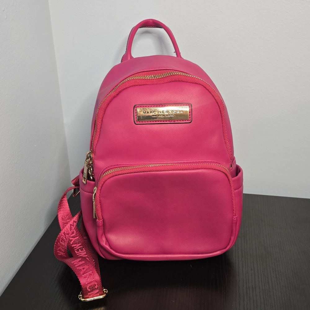 Marc‎ New York Andrew Marc Mini Backpack Pink Gold Designer Womens